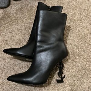 Black leather boots